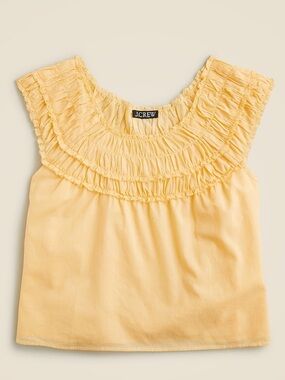 J.Crew Rosalie Top in Banana Cream Cotton Voile | XXL | EUC